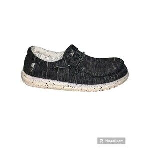 Hey‎ Dude Wally Youth Kids Stretch Black Shoes Slip On US Youth 12